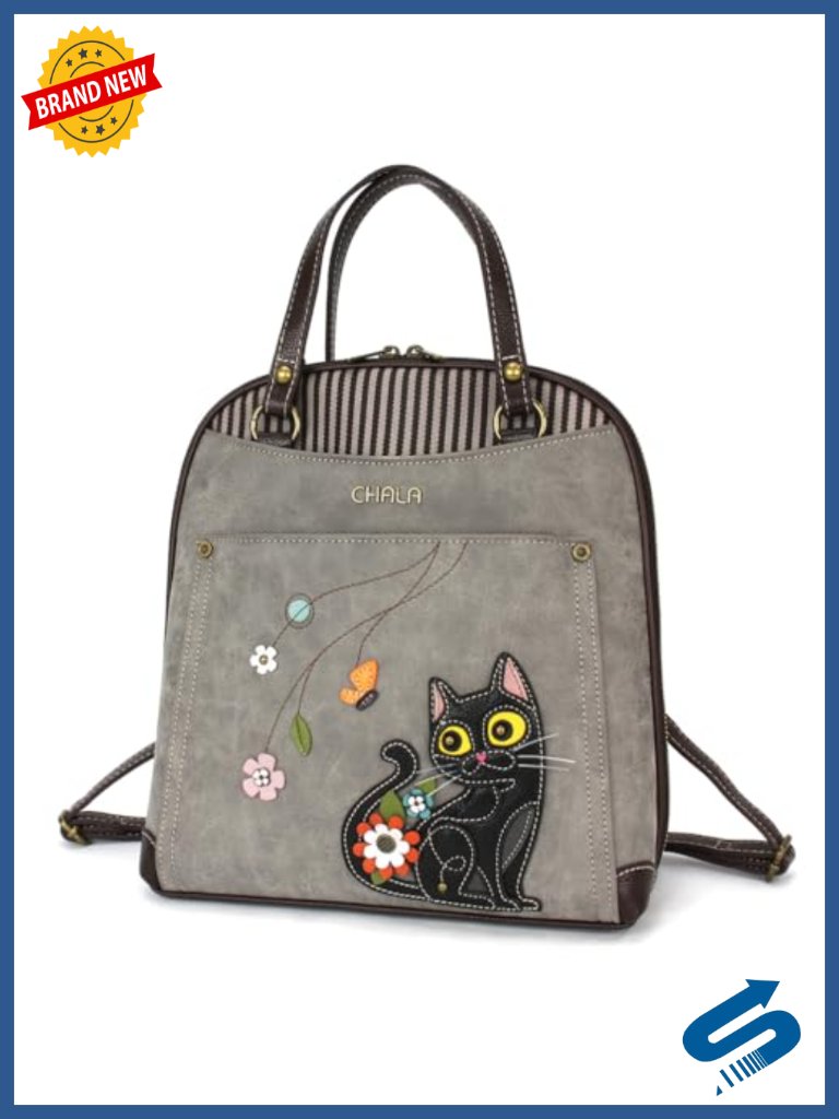 Convertible Backpack Purse With Adjustable Strap - Faux Leather Canvas